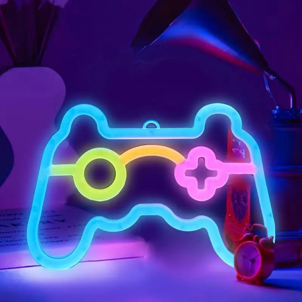 Retro Gaming Projector - ไฟนีออน LED รูปจอยเกมส์ 1 ชิ้น ใช้พลังงานจาก
