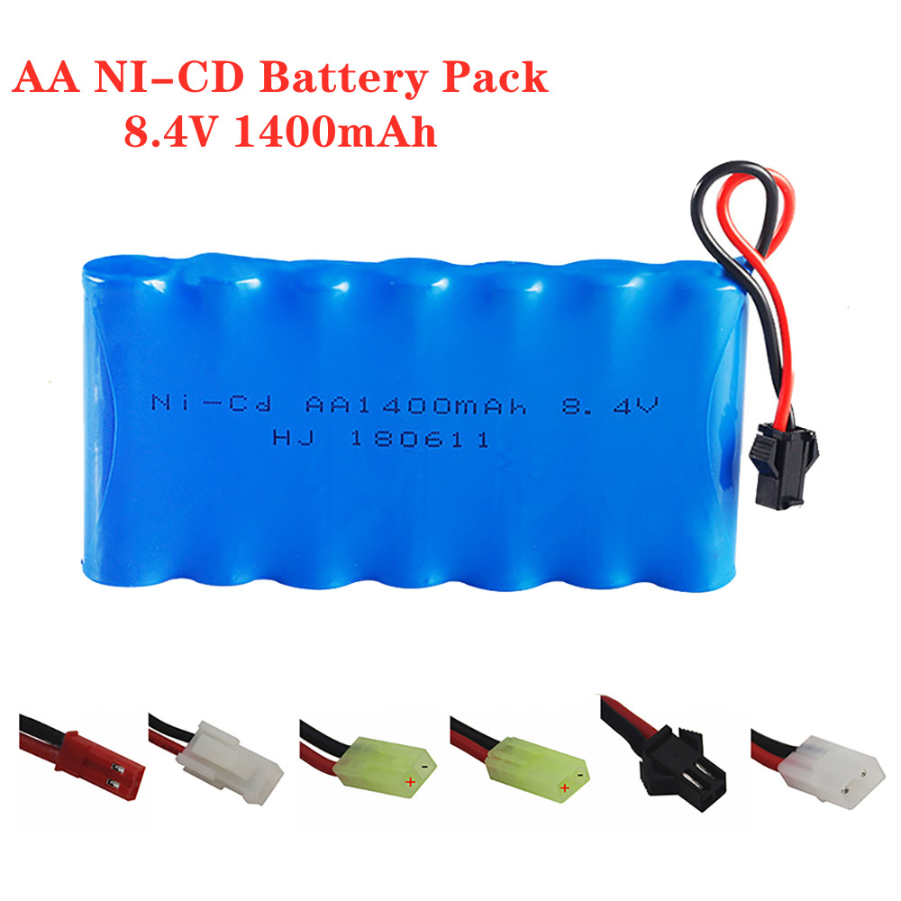 Rechargeable Battery Aa - 8.4V 1400Mah Ni-CD แบตเตอรี่แบบชาร์จไฟได้แพ็คสำหรับของเล่น RC รถเรือรถบรรทุกถังปืนอะไหล่8.4V