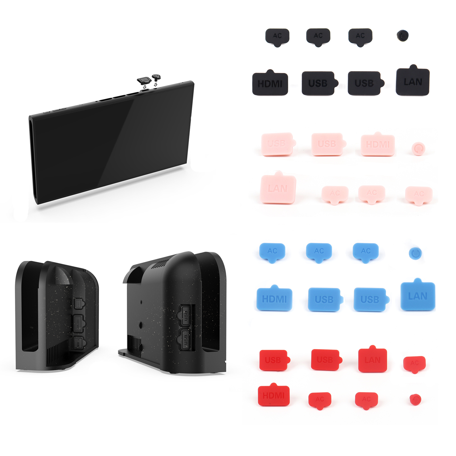Console Dust Cover - ปลั๊กป้องกันฝุ่นซิลิโคน USB HDMI ประเภท C LAN