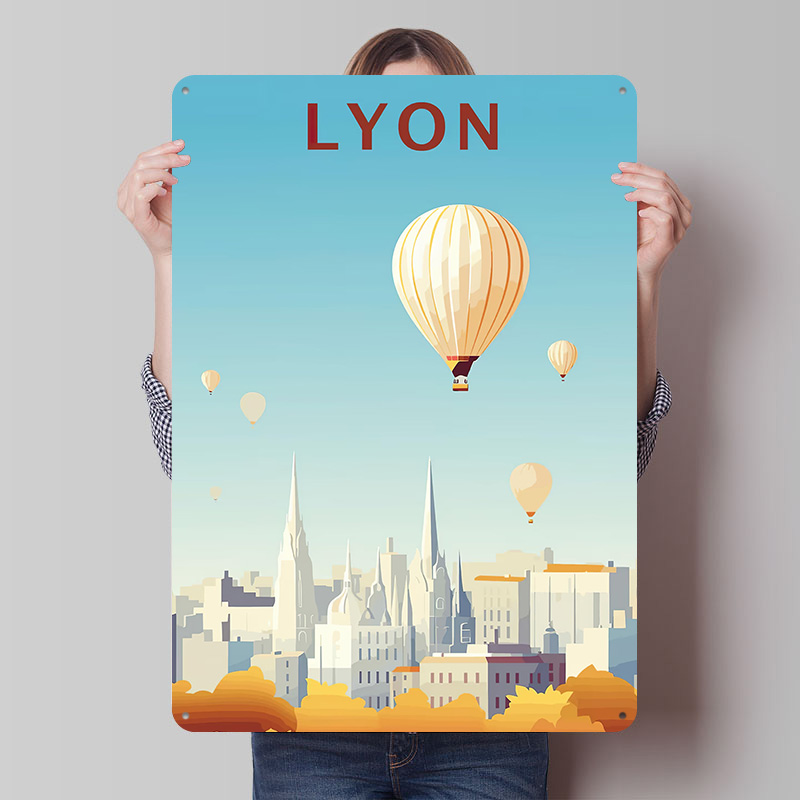 Retro Gaming Lyon - โปสเตอร์พิมพ์ลาย Lyon สำหรับตกแต่งผนังสไตล์เรโทร ป้ายโลหะวินเทจสำหรับตกแต่งบ้าน ห้องแมนเคฟ ห้องเล่นเกม