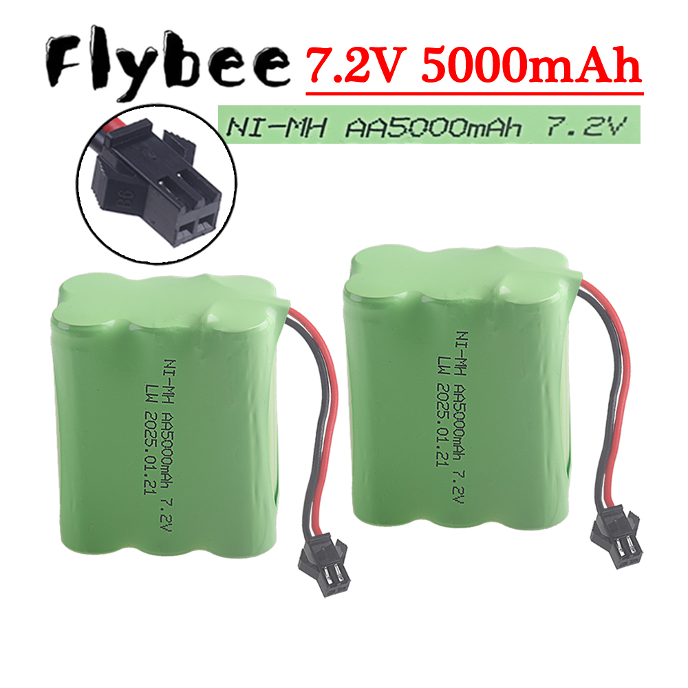 Rechargeable Battery Aa - (ปลั๊ก SM-2P) 7.2V 5000mah แบตเตอรี่ NiMH