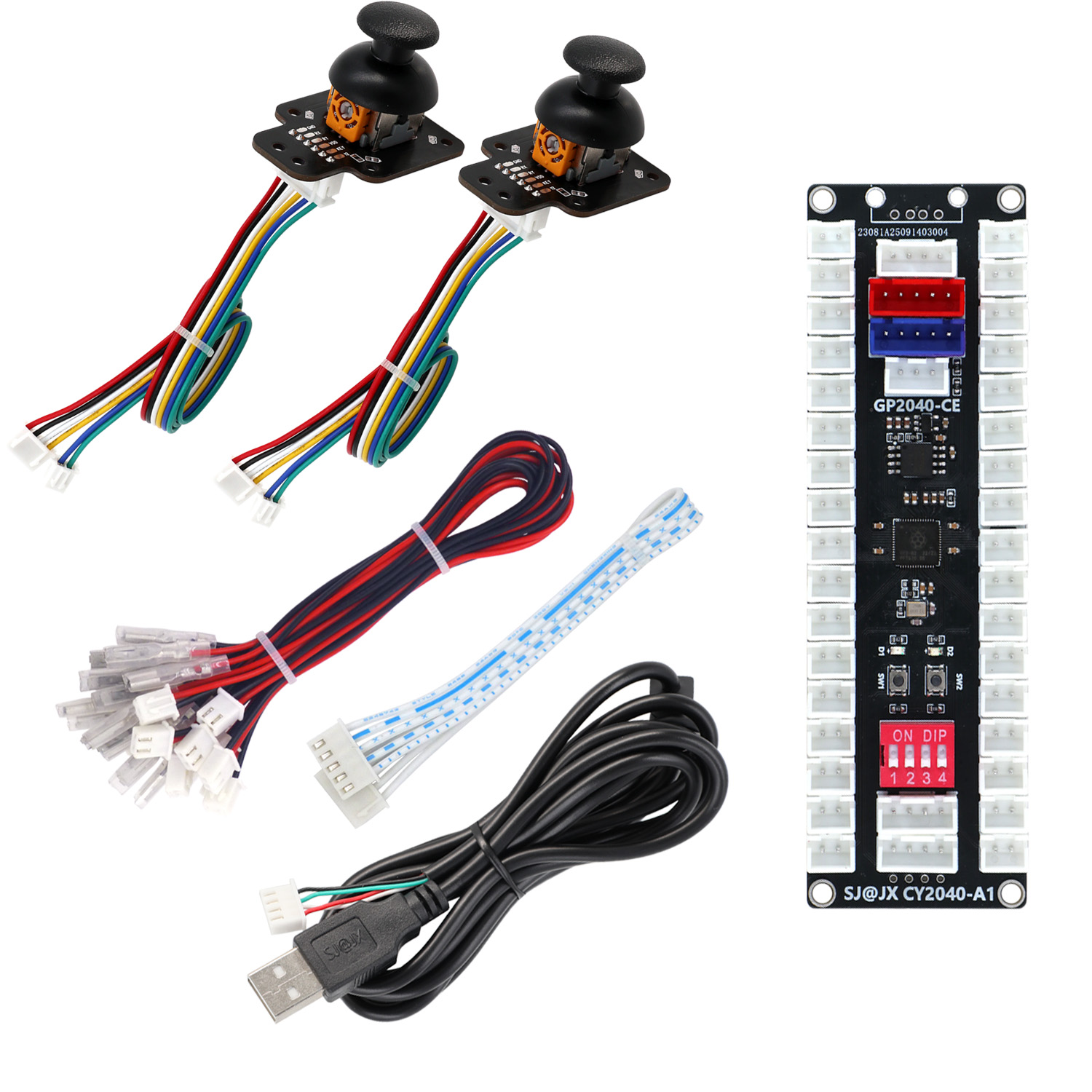 Arcade Button Kit - ชุดปุ่มควบคุมจอยสติ๊ก SJ@JX Arcade Controller RP2040 Encoder,