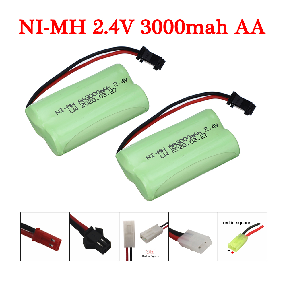 Rechargeable Battery Aa - ก้อนแบตเตอรี่ NiMH AA 2.4V 3000mAh สำหรับรีโมทคอนโทรลรถแข่งรถบรรทุกเรือแบตเตอรี่สำรอง2.4V