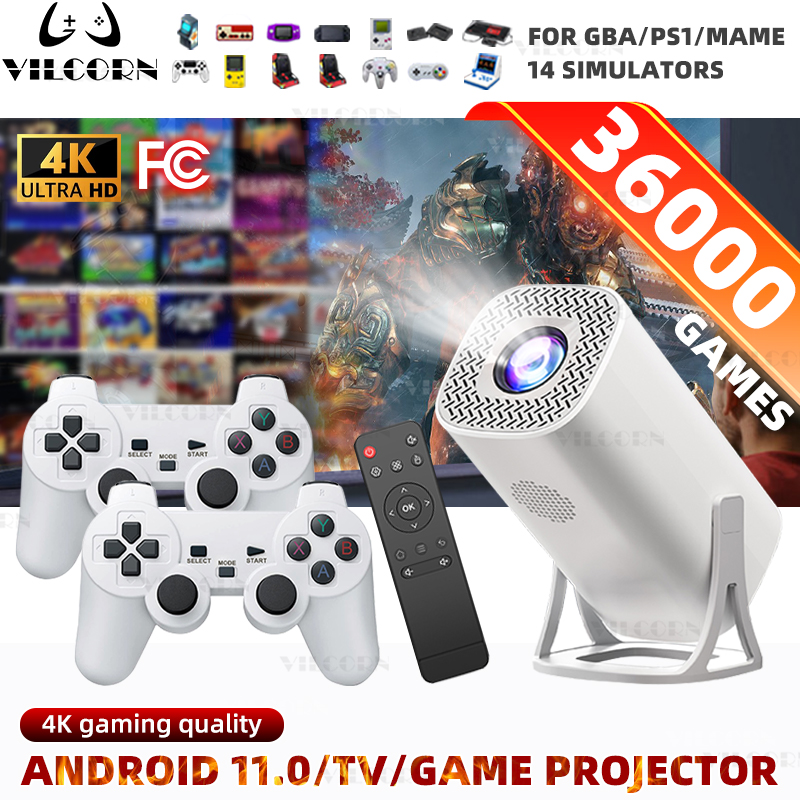Retro Gaming Projector - เครื่องเล่นเกมโปรเจคเตอร์ขนาดเล็ก 36000 เกม พร้อมระบบ Android 11