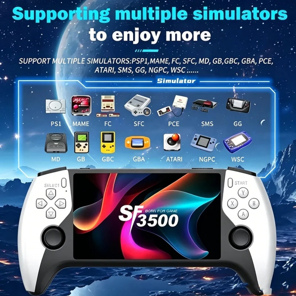 Retro Gaming Station - SF3500 เครื่องเล่นเกมพกพาขนาด 5 นิ้ว สำหรับ PS1