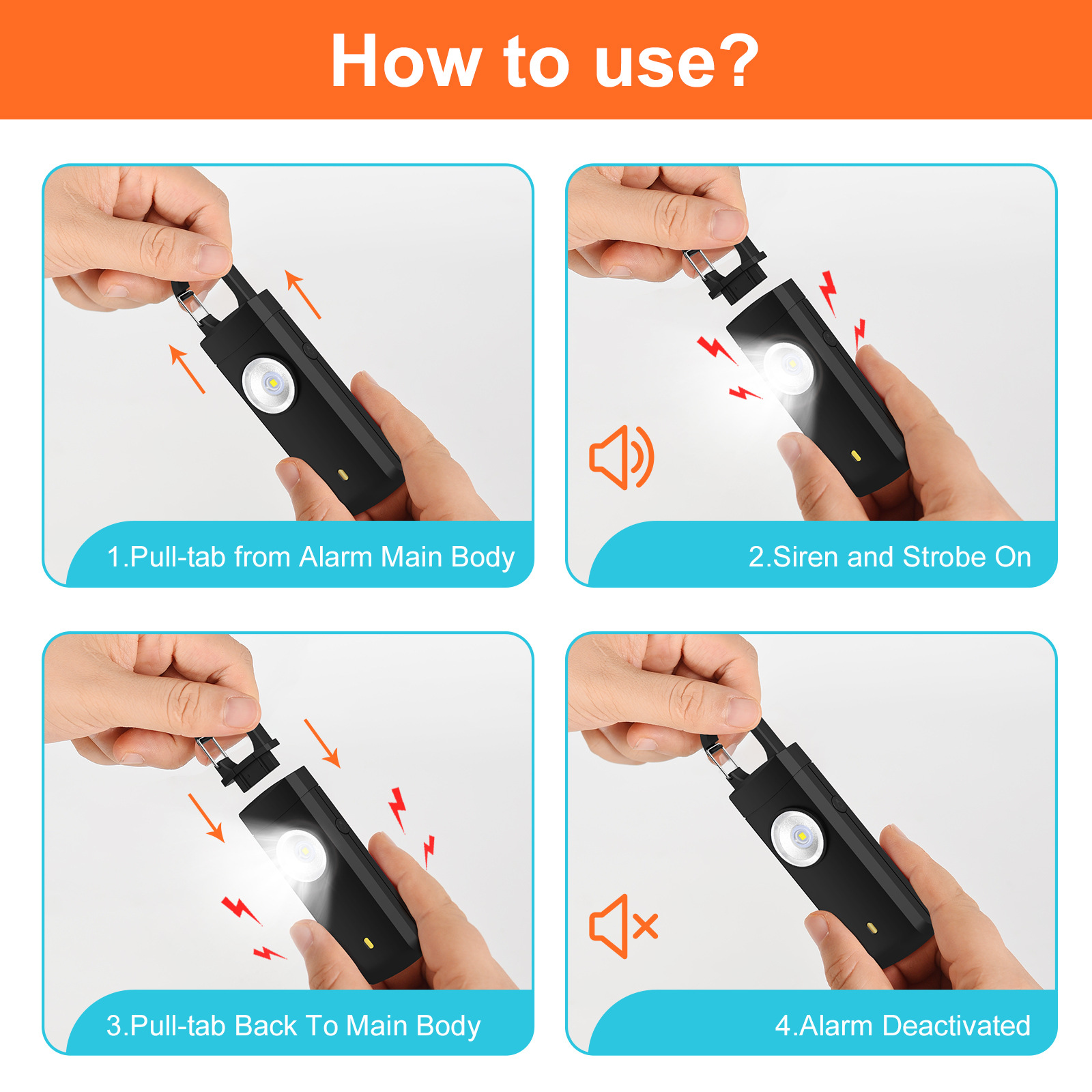 Self Defense ALARM 130dB Anti- - Rechargeable Battery Aa บทวิจารณ์และราคา