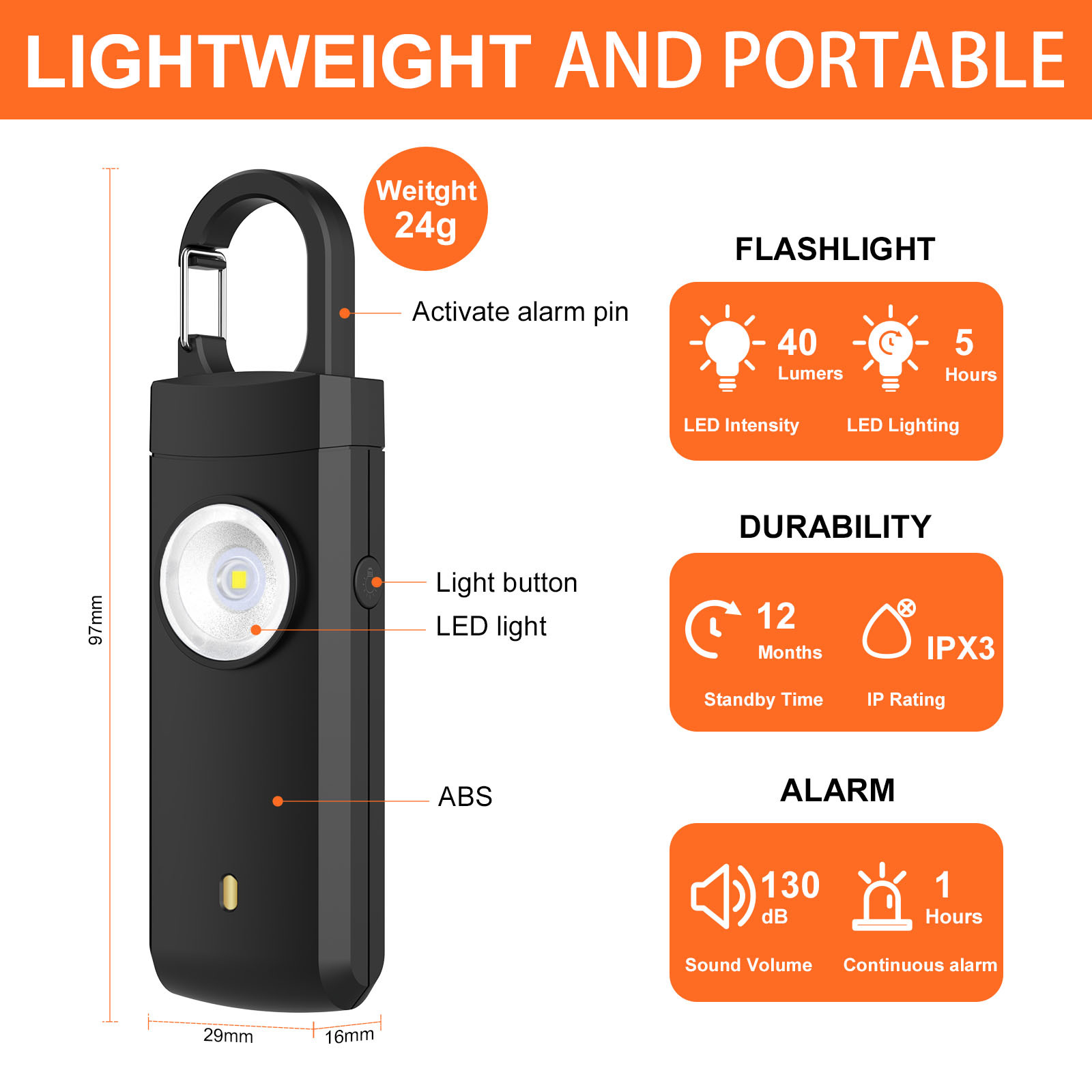Self Defense ALARM 130dB Anti- - Rechargeable Battery Aa บทวิจารณ์และราคา