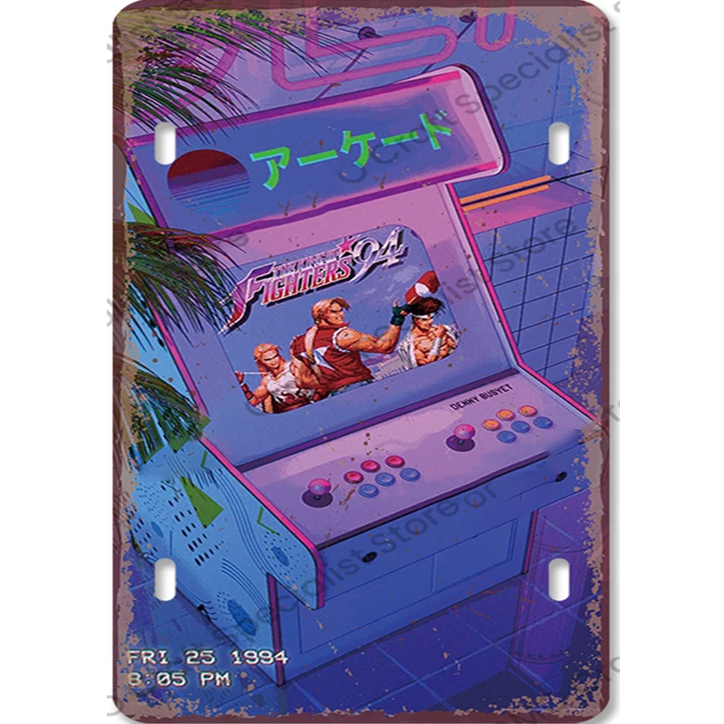ป้ายโลหะวินเทจลายเกมส์ คอนโซลเ - Retro Gaming Arcade Console บทวิจารณ์และราคา