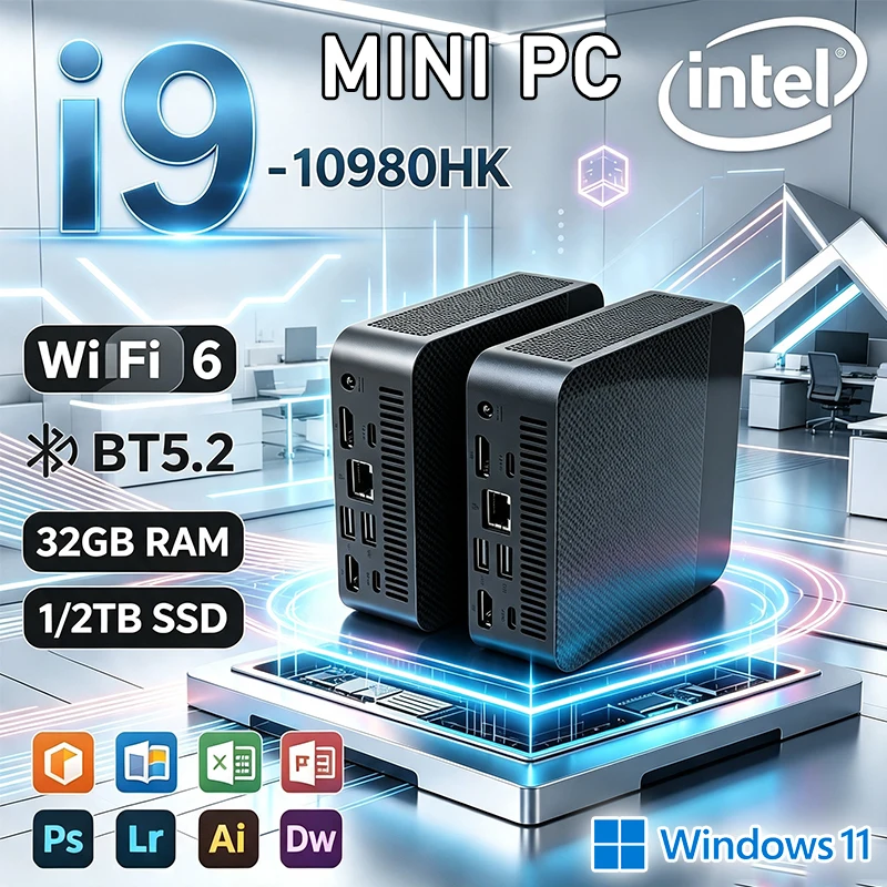 มินิพีซี Core i9 10980HK คอมพิ - Retro Gaming Mini Pc บทวิจารณ์และราคา